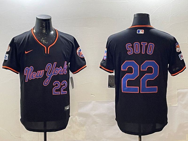 Men New York Mets #22 Soto Black Throwback Game Nike 2025 MLB Jersey style 1->kansas city royals->MLB Jersey